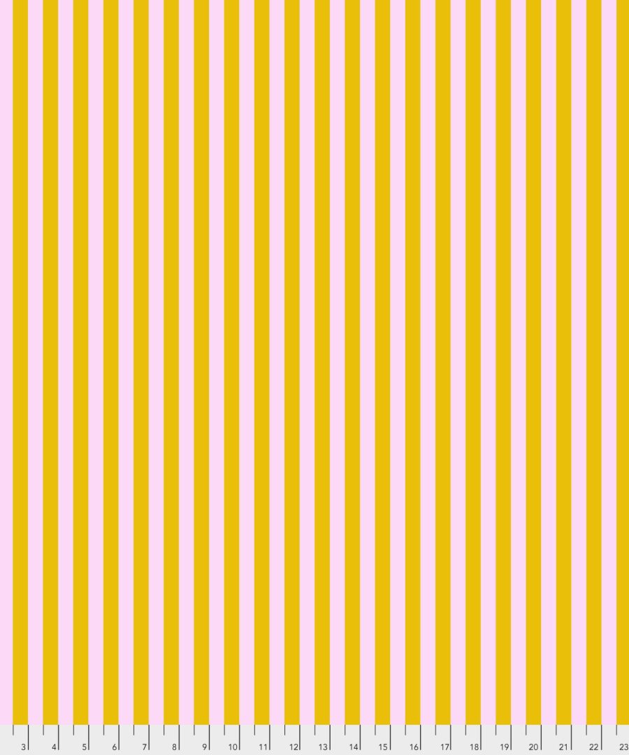 (Tula Pink) True Colors Pom Poms & Stripes, Tent Stripe In Marigold