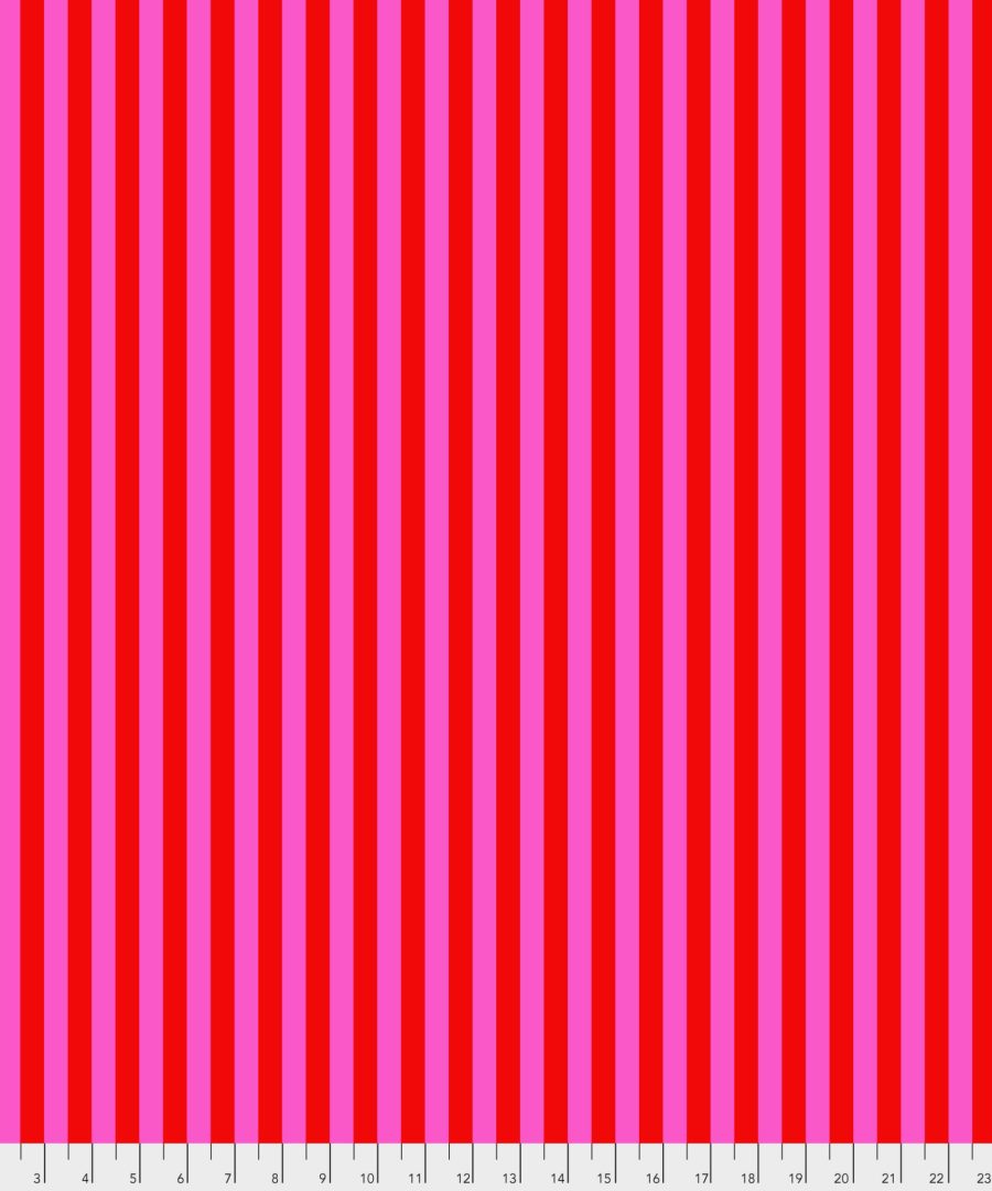 (Tula Pink) True Colors Pom Poms & Stripes, Tent Stripe In Peony